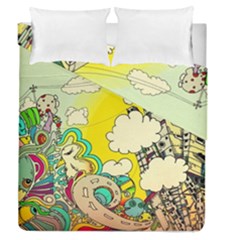 Doodle Wallpaper Artistic Surreal Duvet Cover Double Side (queen Size)