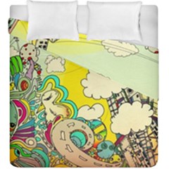 Doodle Wallpaper Artistic Surreal Duvet Cover Double Side (king Size)