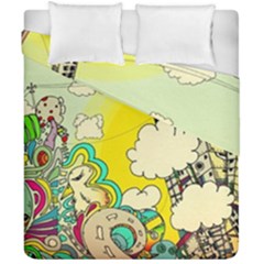 Doodle Wallpaper Artistic Surreal Duvet Cover Double Side (california King Size)