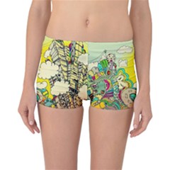 Doodle Wallpaper Artistic Surreal Reversible Boyleg Bikini Bottoms