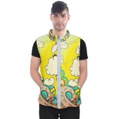 Doodle Wallpaper Artistic Surreal Men s Puffer Vest