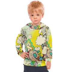 Doodle Wallpaper Artistic Surreal Kids  Hooded Pullover