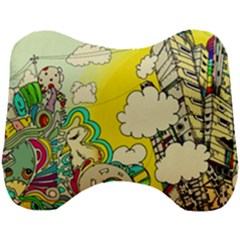 Doodle Wallpaper Artistic Surreal Head Support Cushion