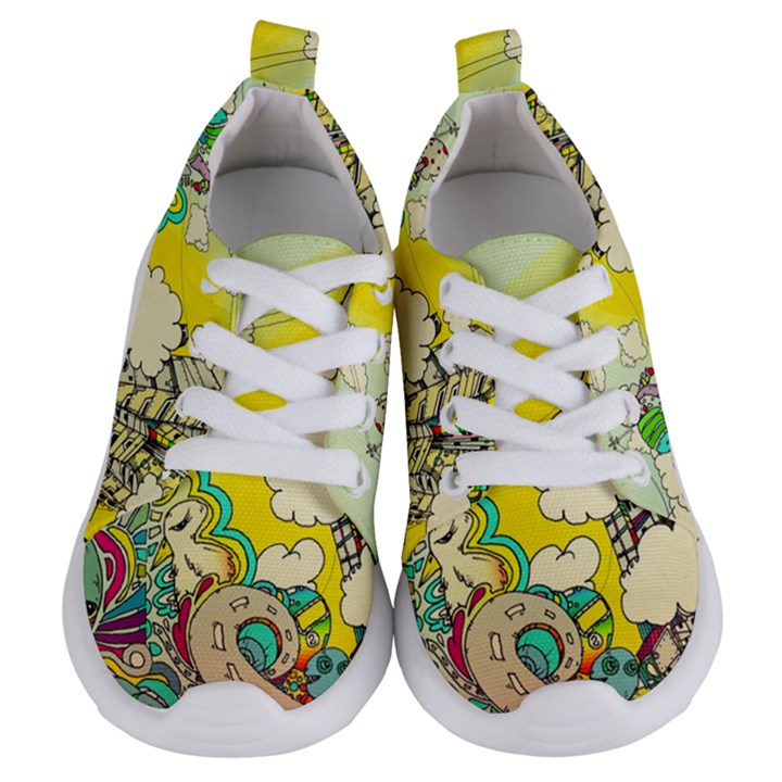 Doodle Wallpaper Artistic Surreal Kids  Lightweight Sports Shoes