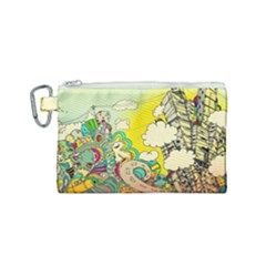 Doodle Wallpaper Artistic Surreal Canvas Cosmetic Bag (small)