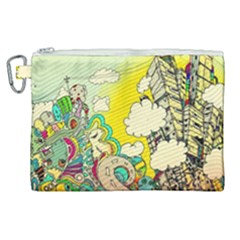 Doodle Wallpaper Artistic Surreal Canvas Cosmetic Bag (xl)