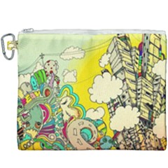 Doodle Wallpaper Artistic Surreal Canvas Cosmetic Bag (xxxl)