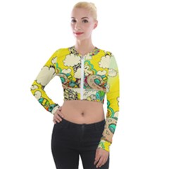 Doodle Wallpaper Artistic Surreal Long Sleeve Cropped Velvet Jacket