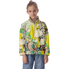 Doodle Wallpaper Artistic Surreal Kids  Half Zip Hoodie