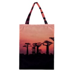 Baobabs Trees Silhouette Landscape Sunset Dusk Classic Tote Bag by Jancukart