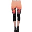 Baobabs Trees Silhouette Landscape Sunset Dusk Capri Leggings  View1