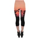 Baobabs Trees Silhouette Landscape Sunset Dusk Capri Leggings  View2