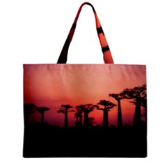 Baobabs Trees Silhouette Landscape Sunset Dusk Zipper Mini Tote Bag by Jancukart