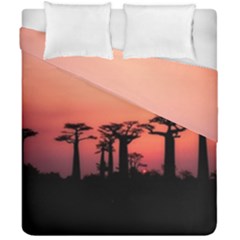 Baobabs Trees Silhouette Landscape Sunset Dusk Duvet Cover Double Side (california King Size)