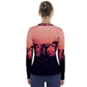 Baobabs Trees Silhouette Landscape Sunset Dusk V-Neck Long Sleeve Top View2