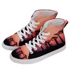 Baobabs Trees Silhouette Landscape Sunset Dusk Women s Hi-top Skate Sneakers