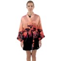 Baobabs Trees Silhouette Landscape Sunset Dusk Long Sleeve Satin Kimono View1