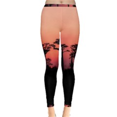 Baobabs Trees Silhouette Landscape Sunset Dusk Inside Out Leggings