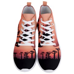 Baobabs Trees Silhouette Landscape Sunset Dusk Men s Lightweight High Top Sneakers