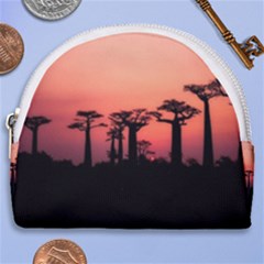 Baobabs Trees Silhouette Landscape Sunset Dusk Horseshoe Style Canvas Pouch