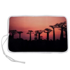 Baobabs Trees Silhouette Landscape Sunset Dusk Pen Storage Case (l)