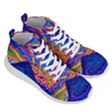 Psychedelic Colorful Lines Nature Mountain Trees Snowy Peak Moon Sun Rays Hill Road Artwork Stars Sk Men s Lightweight High Top Sneakers View3