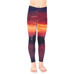 New York City Urban Skyline Harbor Bay Reflections Kids  Leggings