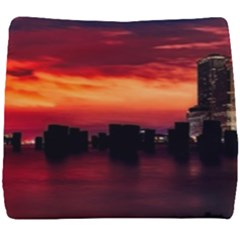 New York City Urban Skyline Harbor Bay Reflections Seat Cushion