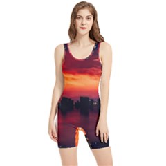 New York City Urban Skyline Harbor Bay Reflections Women s Wrestling Singlet