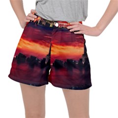 New York City Urban Skyline Harbor Bay Reflections Ripstop Shorts