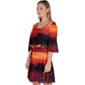 New York City Urban Skyline Harbor Bay Reflections Velour Kimono Dress View2