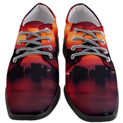 New York City Urban Skyline Harbor Bay Reflections Women Heeled Oxford Shoes by Jancukart