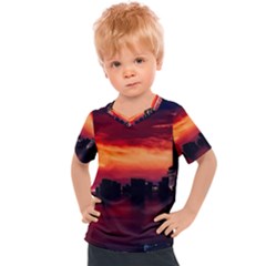 New York City Urban Skyline Harbor Bay Reflections Kids  Sports Tee