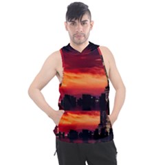 New York City Urban Skyline Harbor Bay Reflections Men s Sleeveless Hoodie