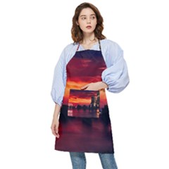 New York City Urban Skyline Harbor Bay Reflections Pocket Apron by Jancukart