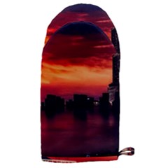 New York City Urban Skyline Harbor Bay Reflections Microwave Oven Glove by Jancukart