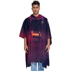 New York City Urban Skyline Harbor Bay Reflections Men s Hooded Rain Ponchos by Jancukart