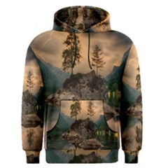 Nature Waters Lake Island Landscape Thunderstorm Men s Core Hoodie by Jancukart