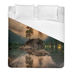 Nature Waters Lake Island Landscape Thunderstorm Duvet Cover (full/ Double Size)