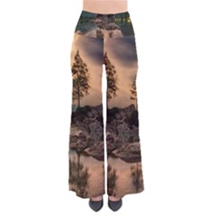 Nature Waters Lake Island Landscape Thunderstorm So Vintage Palazzo Pants