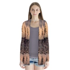 Nature Waters Lake Island Landscape Thunderstorm Drape Collar Cardigan