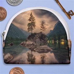 Nature Waters Lake Island Landscape Thunderstorm Horseshoe Style Canvas Pouch