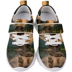 Nature Waters Lake Island Landscape Thunderstorm Kids  Velcro Strap Shoes by Jancukart