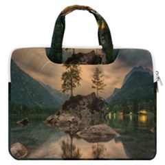 Nature Waters Lake Island Landscape Thunderstorm Macbook Pro 13  Double Pocket Laptop Bag by Jancukart