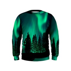 Aurora Northern Lights Phenomenon Atmosphere Sky Kids  Sweatshirt by Jancukart