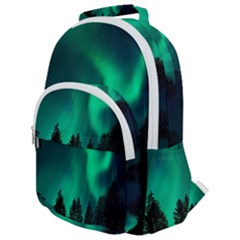 Aurora Northern Lights Phenomenon Atmosphere Sky Rounded Multi Pocket Backpack