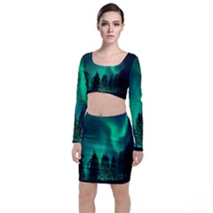 Aurora Northern Lights Phenomenon Atmosphere Sky Top And Skirt Sets by Jancukart