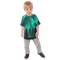 Aurora Northern Lights Phenomenon Atmosphere Sky Kids  Raglan Tee