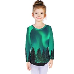 Aurora Northern Lights Phenomenon Atmosphere Sky Kids  Long Sleeve Tee