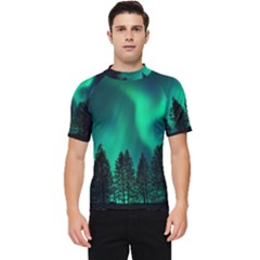 Aurora Northern Lights Phenomenon Atmosphere Sky Men s Short Sleeve Rash Guard by Jancukart